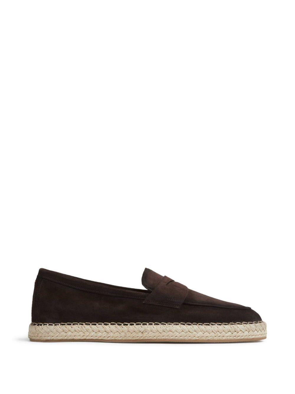 Mocassini in pelle in marrone Santoni - uomo 
