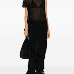 Abito midi con ruches in nero Uma Wang - donna 
