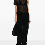 Abito midi con ruches in nero Uma Wang - donna 