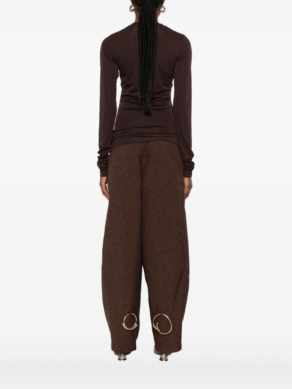 Top a maniche lunghe in marrone  Darkpark - donna 
