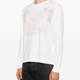 T-shirt a maniche lunghe con stampa a t-shirt da crociera in bianco Our legacy - uomo 