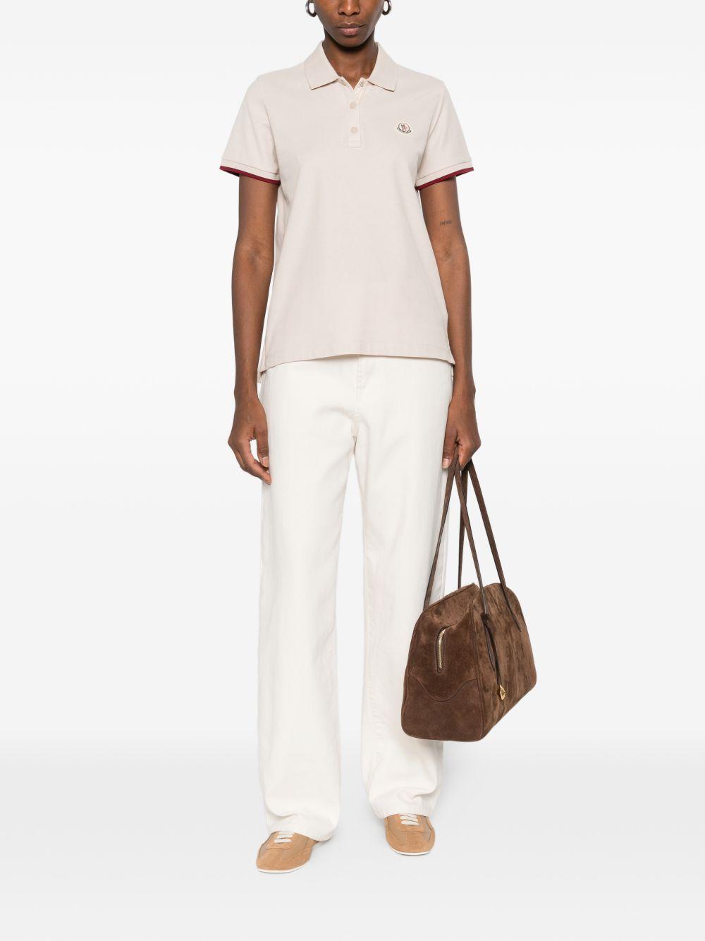 Polo a maniche corte in beige Moncler - donna 