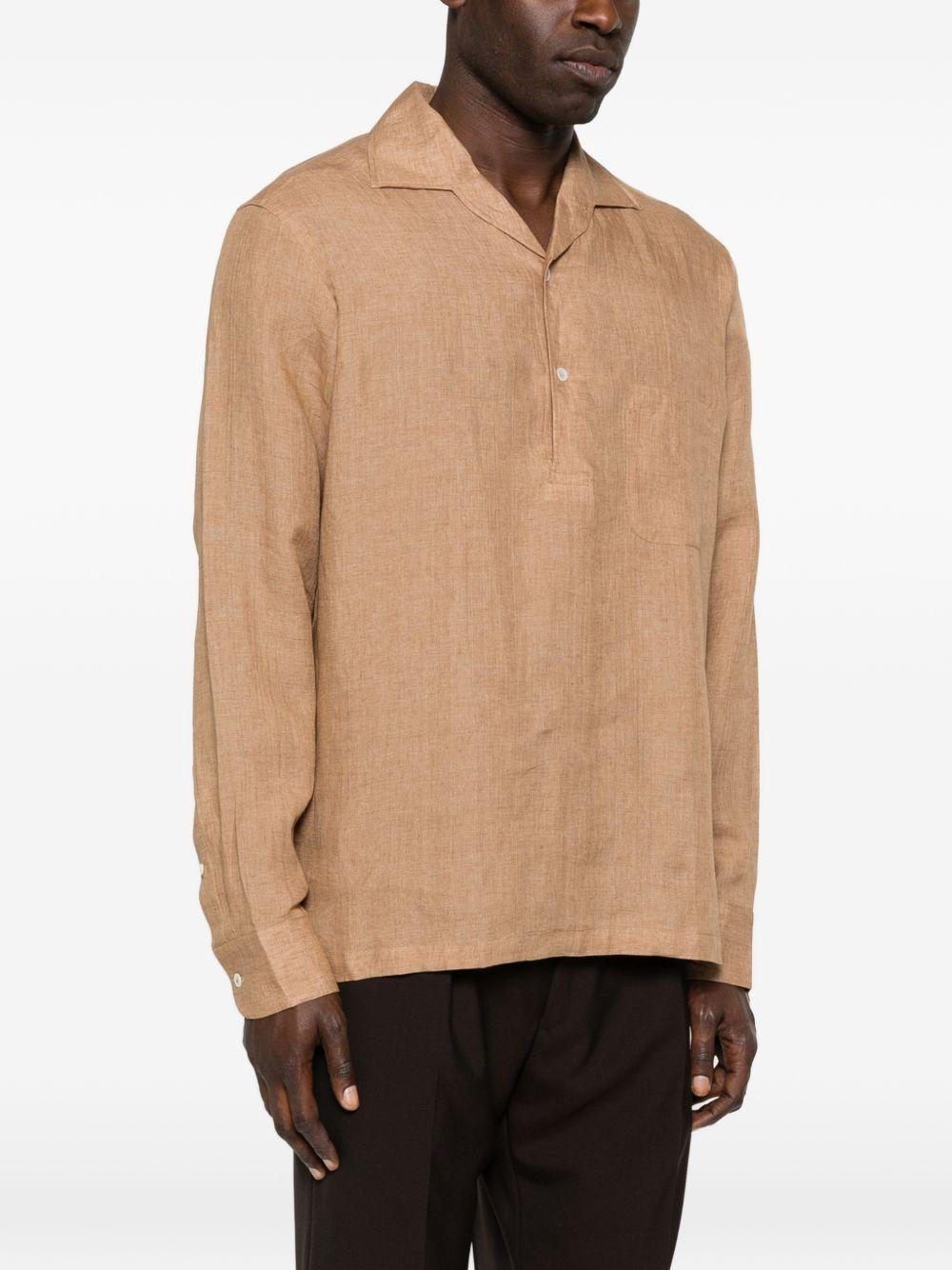 Camicia con taschino in marrone terra Lardini - uomo 