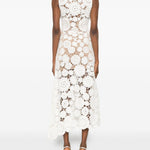 Abito midi in crochet bianco Self-Portrait - donna 