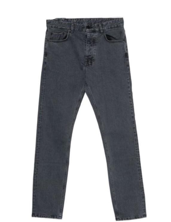 Jeans dritti con patch a bottoni in blu Ksubi - uomo 