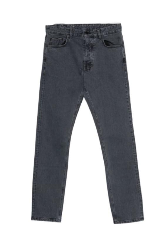 Jeans dritti con patch a bottoni in blu Ksubi - uomo 