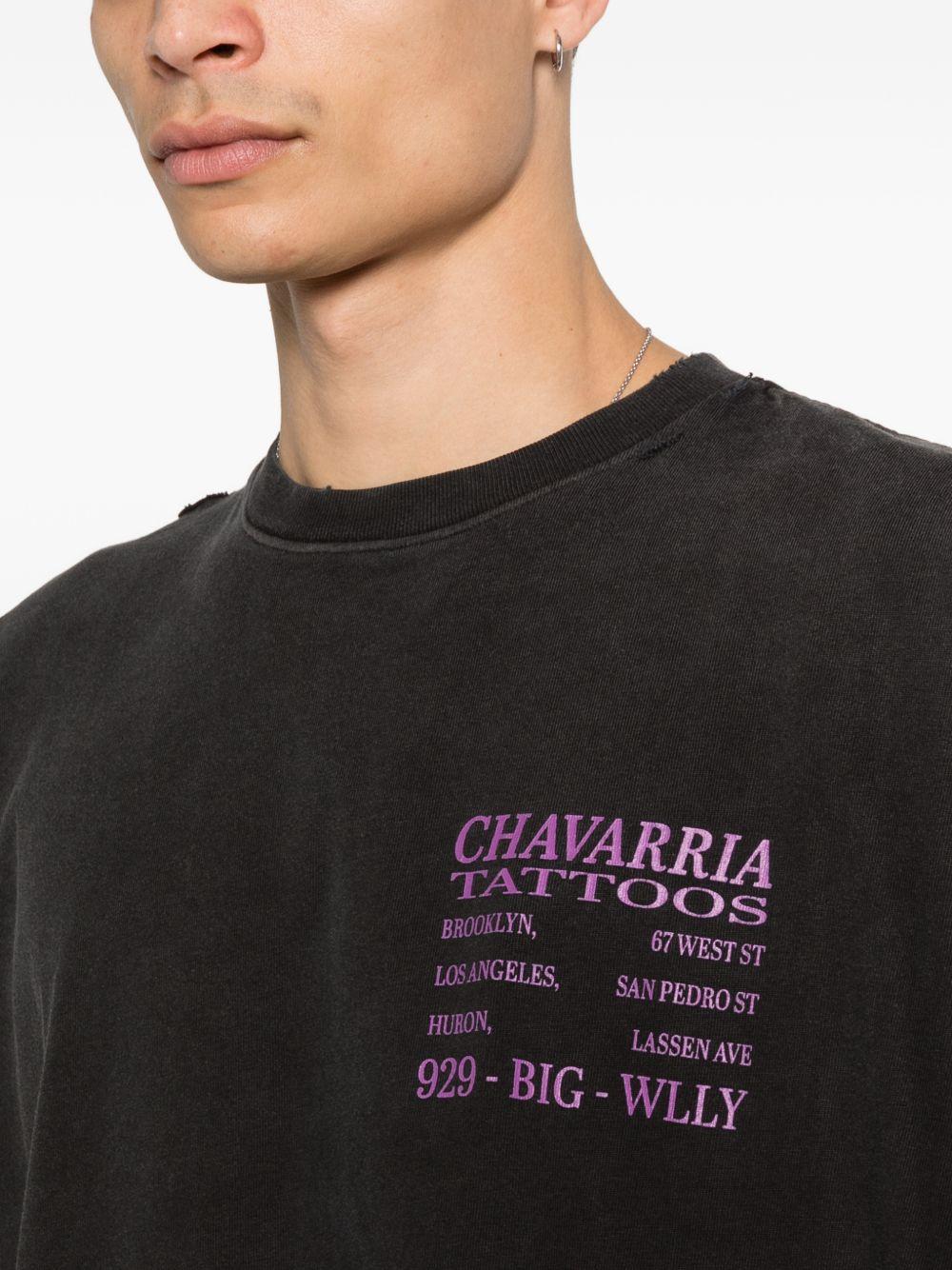 T-shirt con stampa in nero Willy chavarria - uomo 
