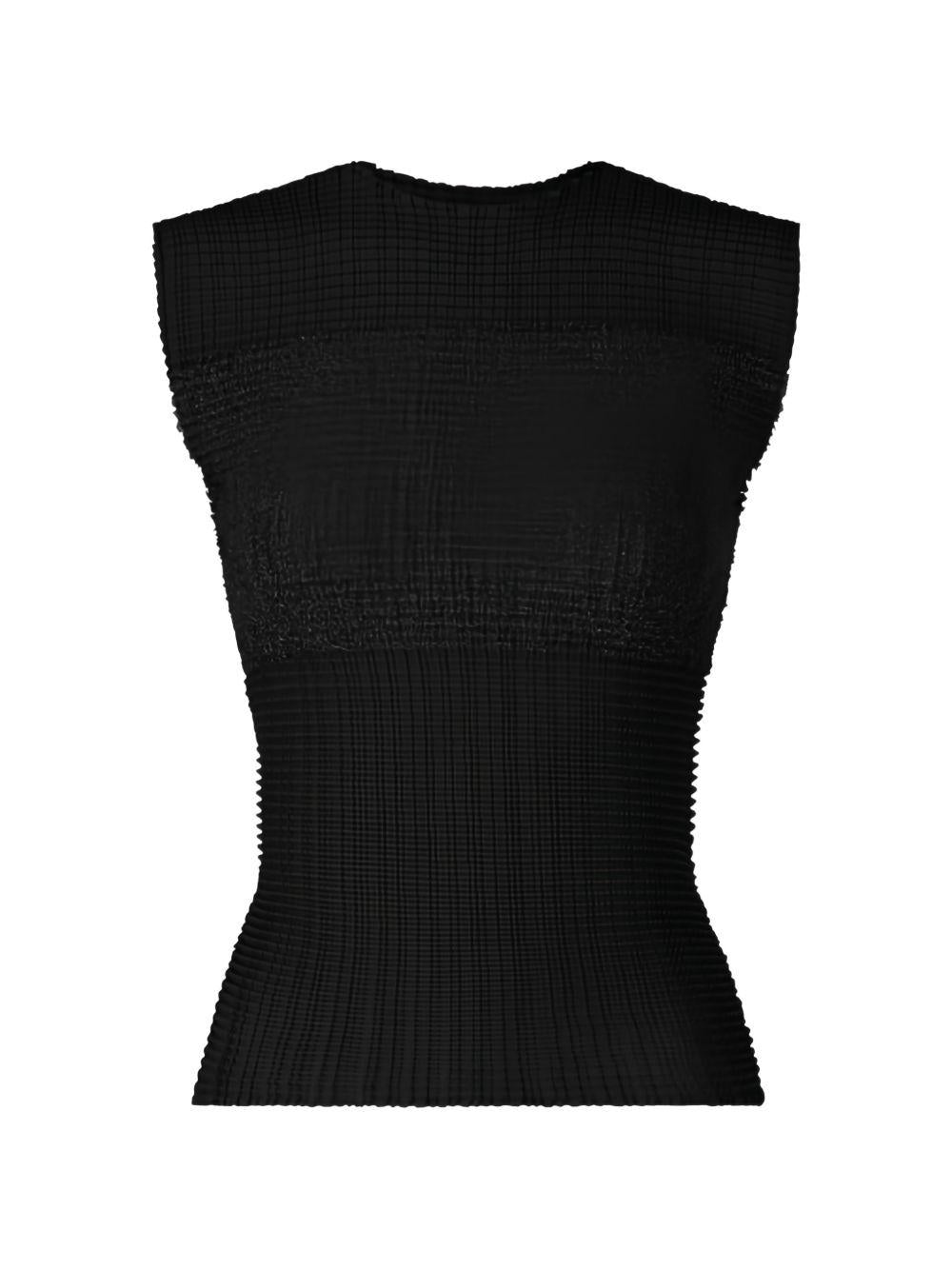 Top plisettato sheer in nero Issey Miyake - donna 
