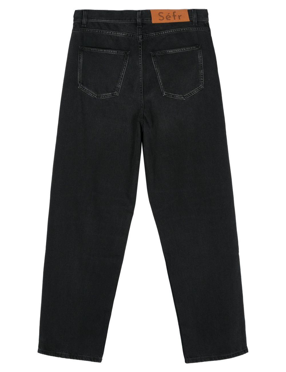 Jeans a gamba ampia in nero Sefr - uomo 