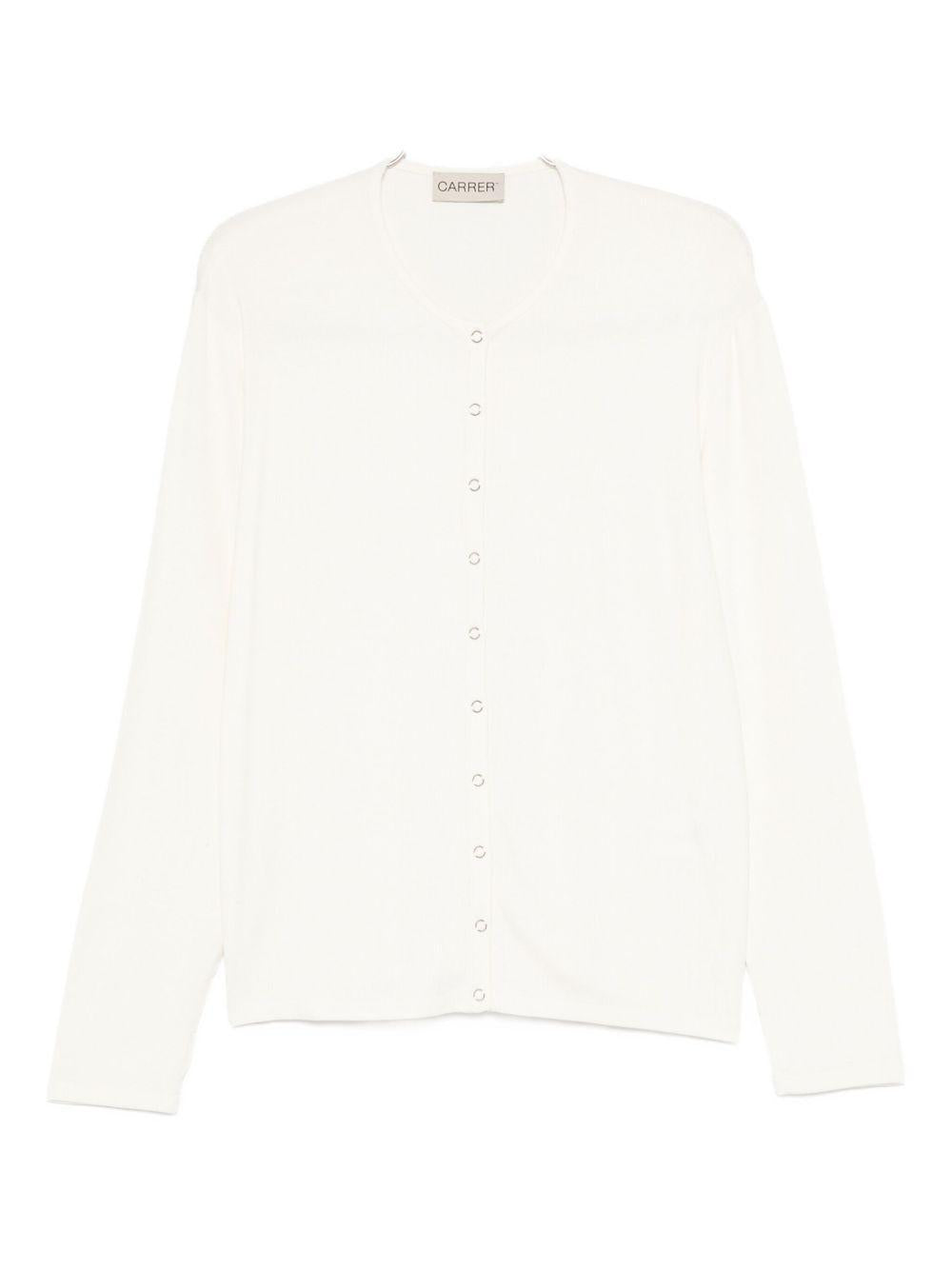 T-shirt con bottoni in bianco Carrer - unisex 