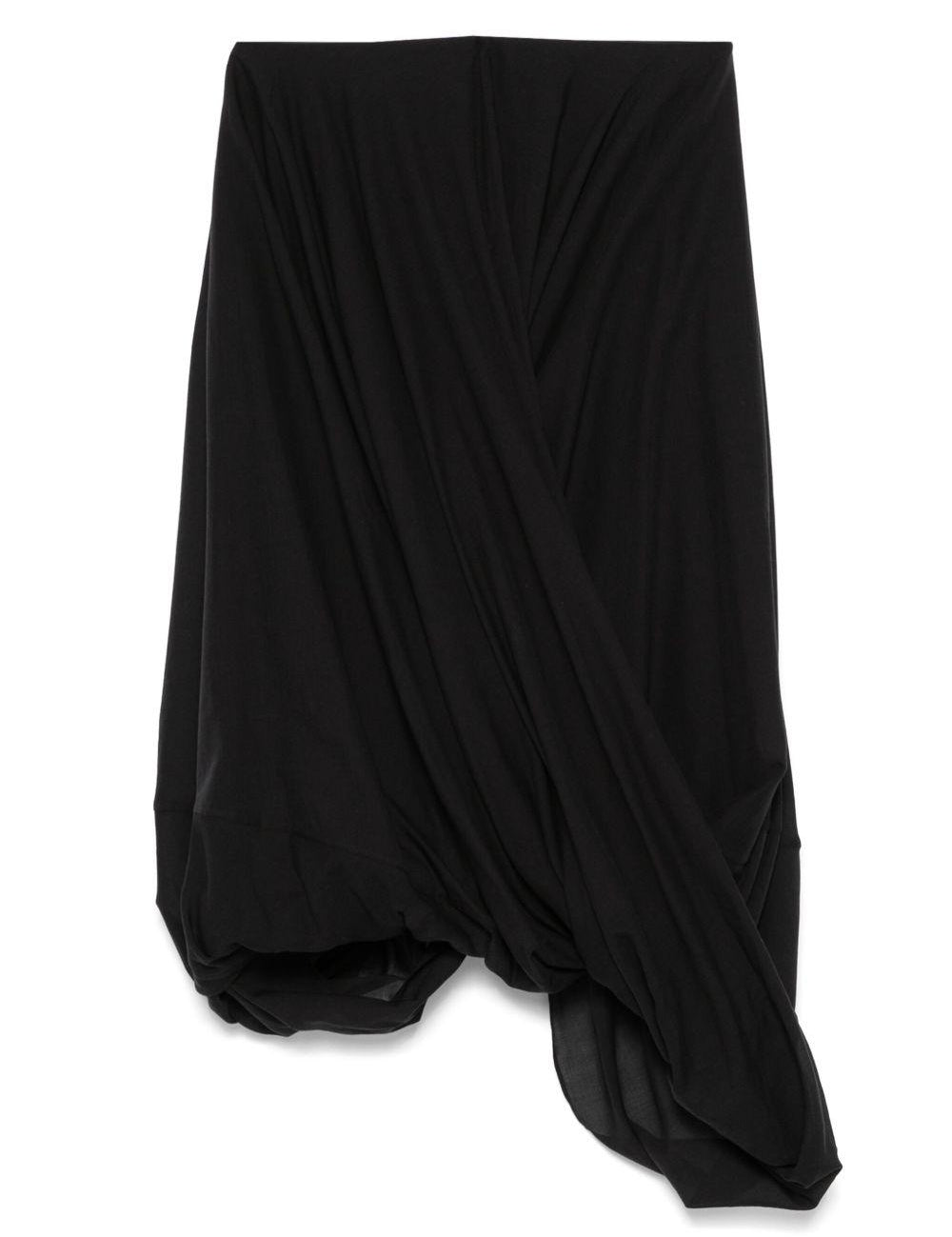 Gonna drapeggiata cocoon in nero Toteme - donna 