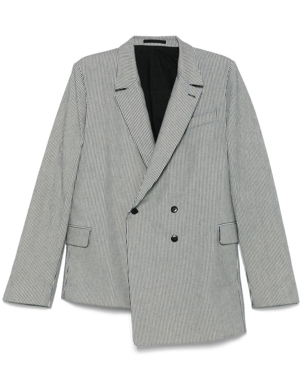 Blazer destrutturato a righe nero Random Identities - uomo 
