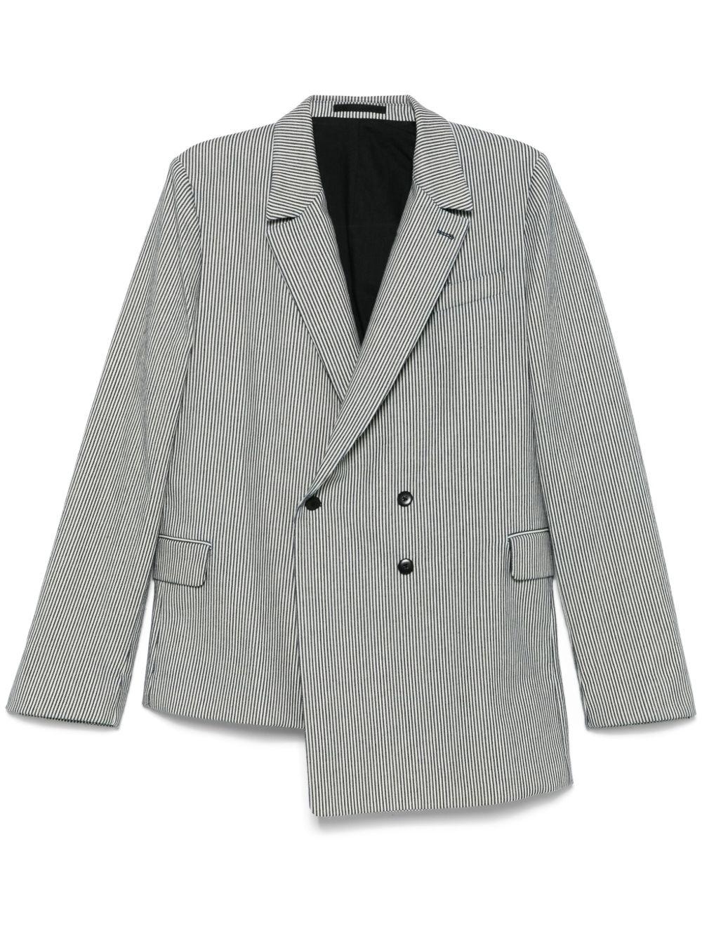 Blazer destrutturato a righe nero Random Identities - uomo 