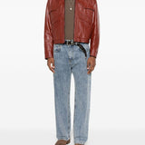Giacca in pelle leota in rosso Second layer - uomo 