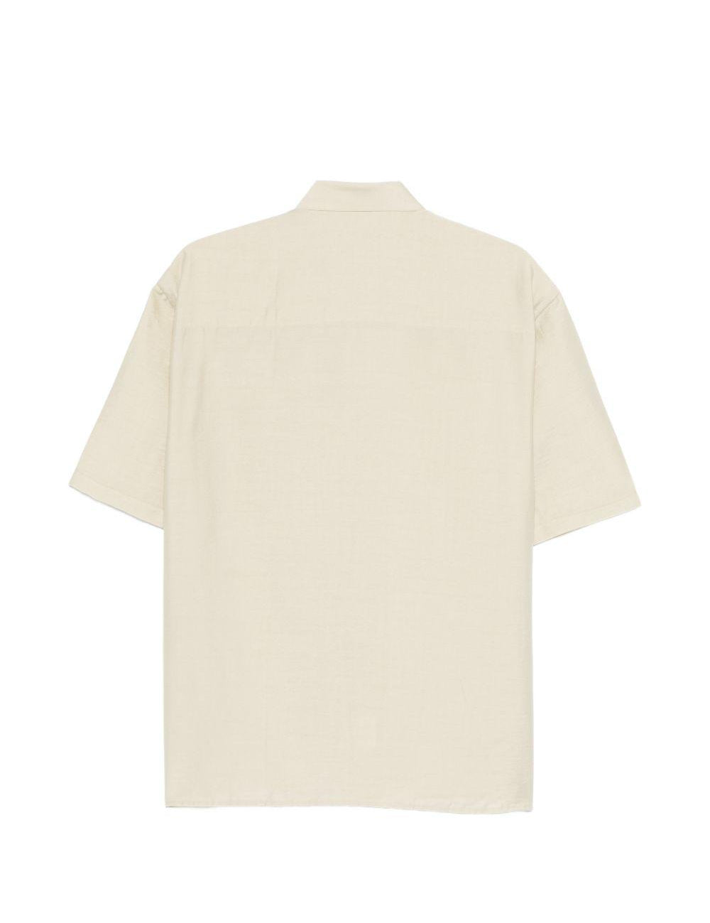 Camicia con tasca a maniche corte in avorio Costumein - uomo 