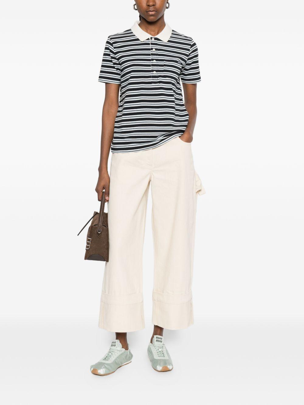 Polo con colletto a righe in beige e blu A.P.C. - donna 