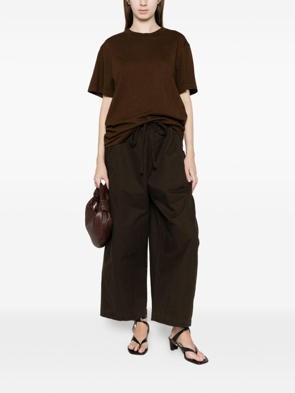 T-shirt girocollo in marrone Entire studios - unisex 