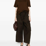 T-shirt girocollo in marrone Entire studios - unisex 