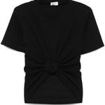 T-shirt con nodo in nero 