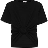 T-shirt con nodo in nero 