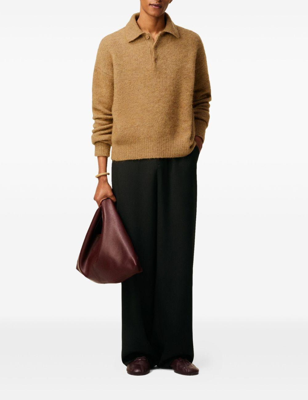 Polo in maglia beige AMI Paris - uomo 