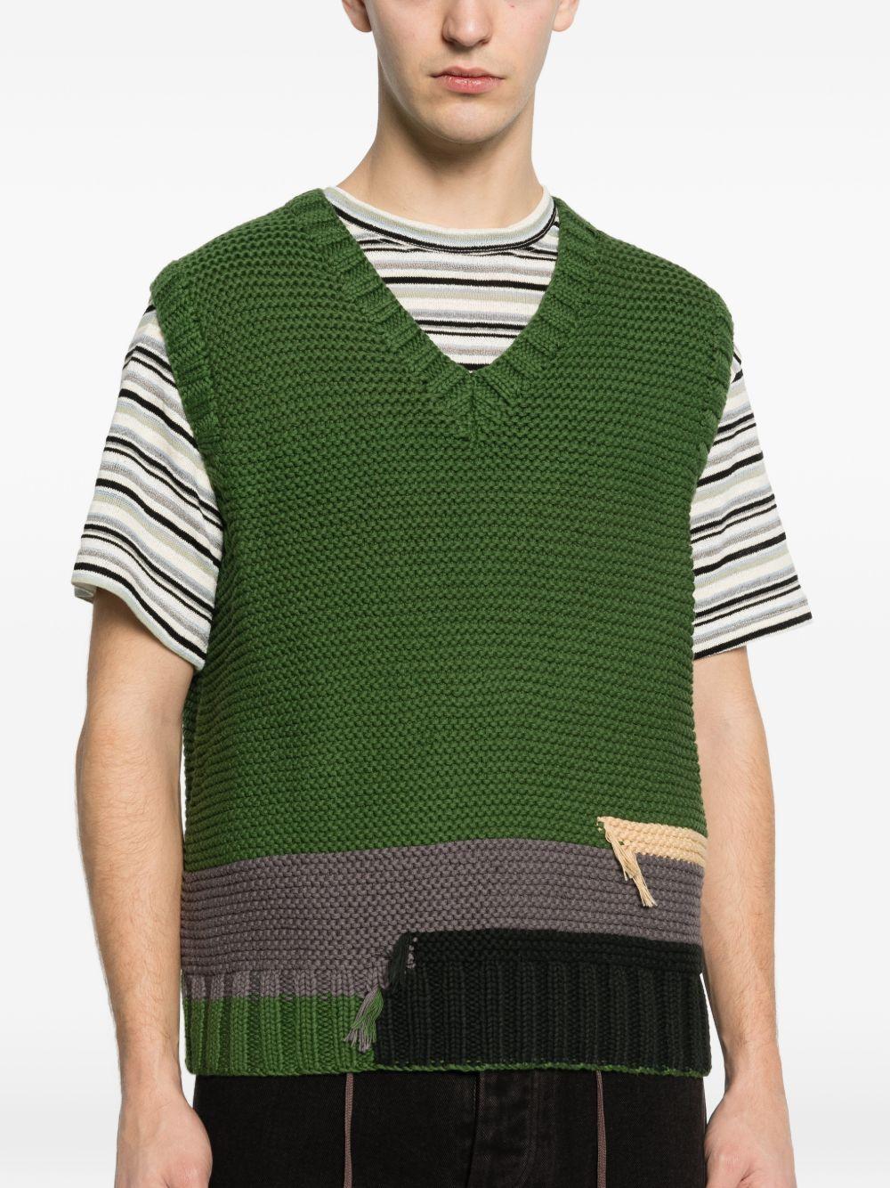 Gilet colour-block con scollo a v in verde Ymc - uomo 