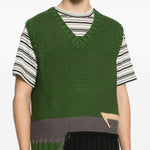 Gilet colour-block con scollo a v in verde Ymc - uomo 