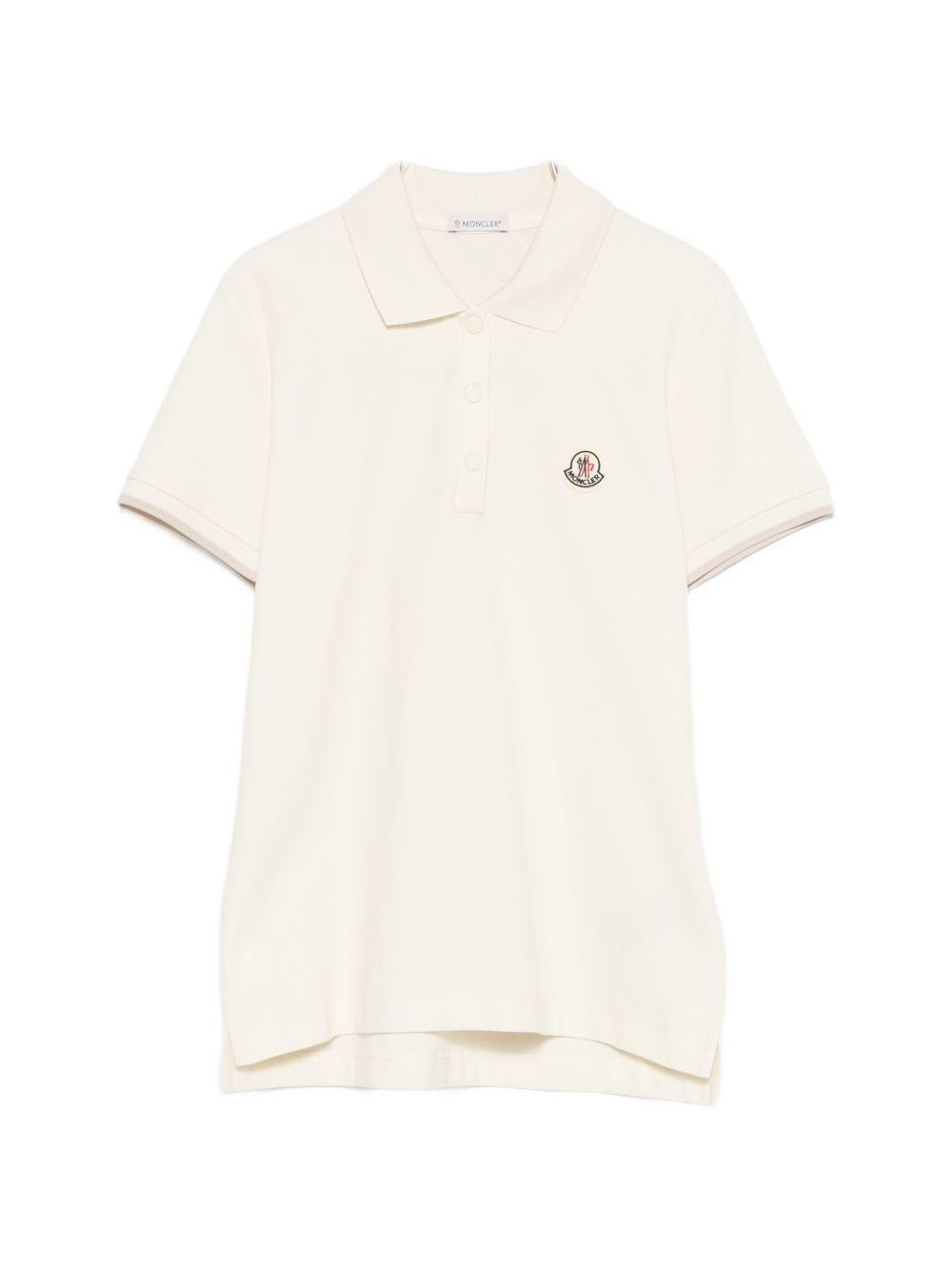 Polo a maniche corte in avorio Moncler - donna 