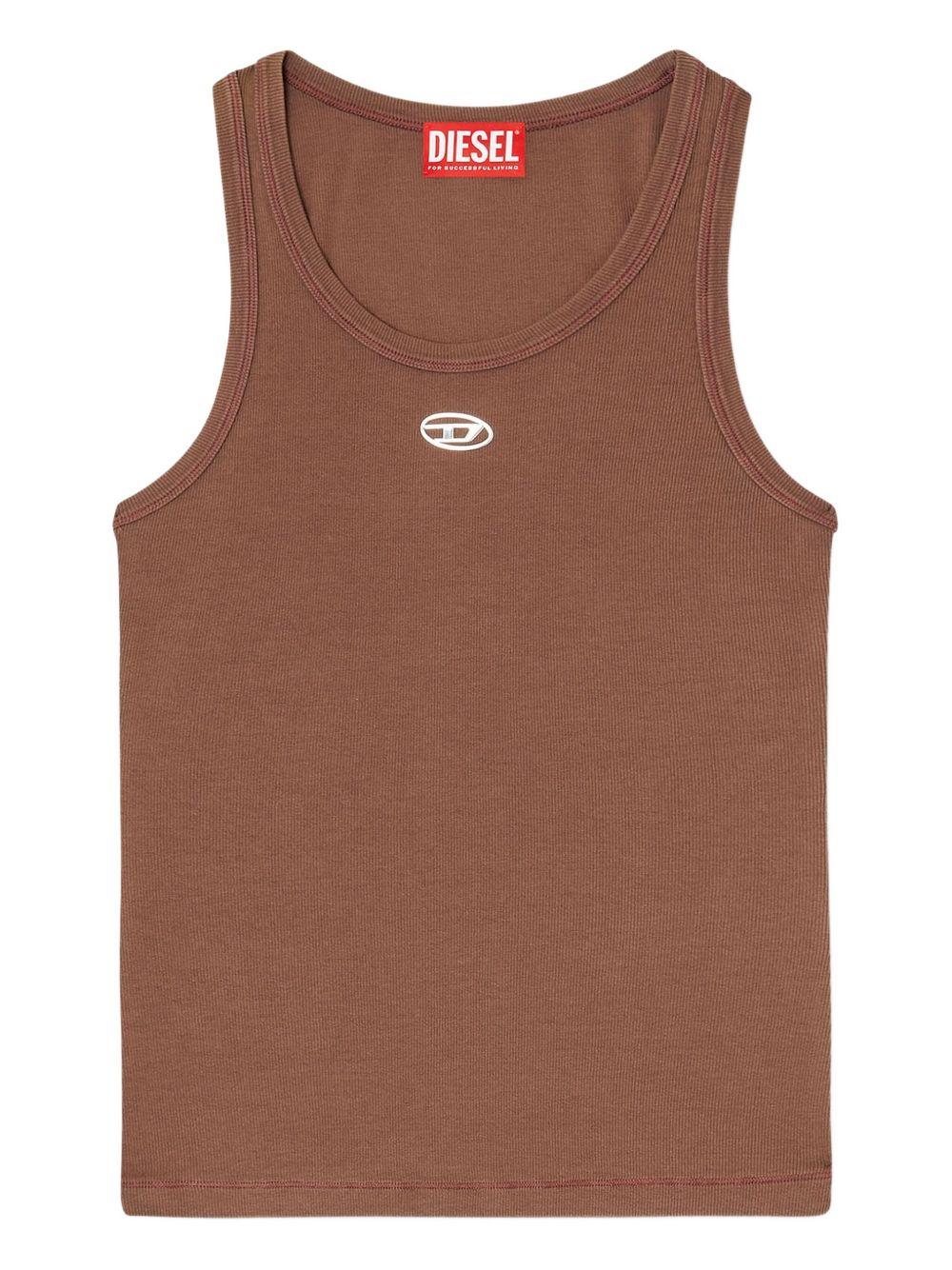 Canotta T-Anki con logo in marrone Diesel - donna 