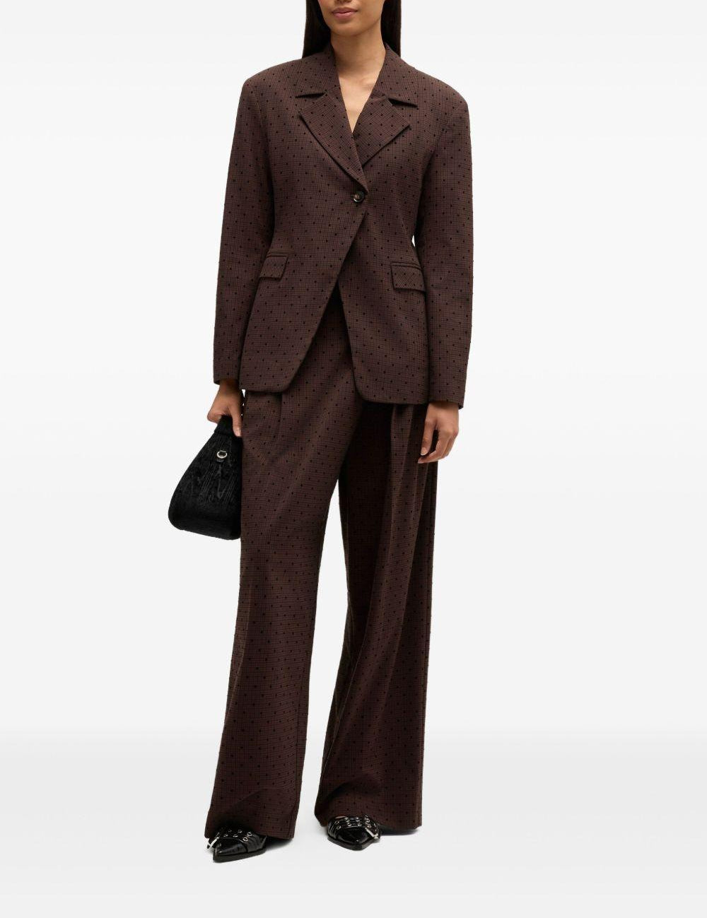 Pantaloni a pois in marrone Ganni - donna 
