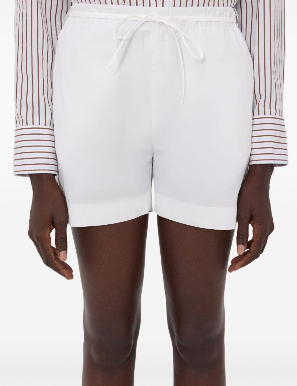 Shorts Malone con coulisse in bianco Loulou de saison - donna 