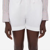 Shorts Malone con coulisse in bianco Loulou de saison - donna 