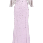 Abito lungo Kiya con decorazioni in lilla Jenny packham - donna 