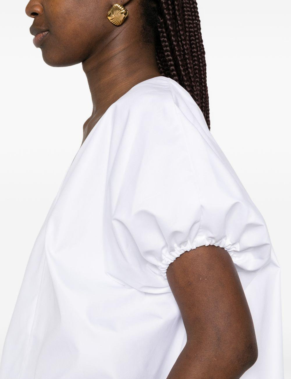 Top con scollo a v in cotone in bianco Batakovic - donna 