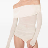 Top semi trasparente in bianco Wolford - donna 