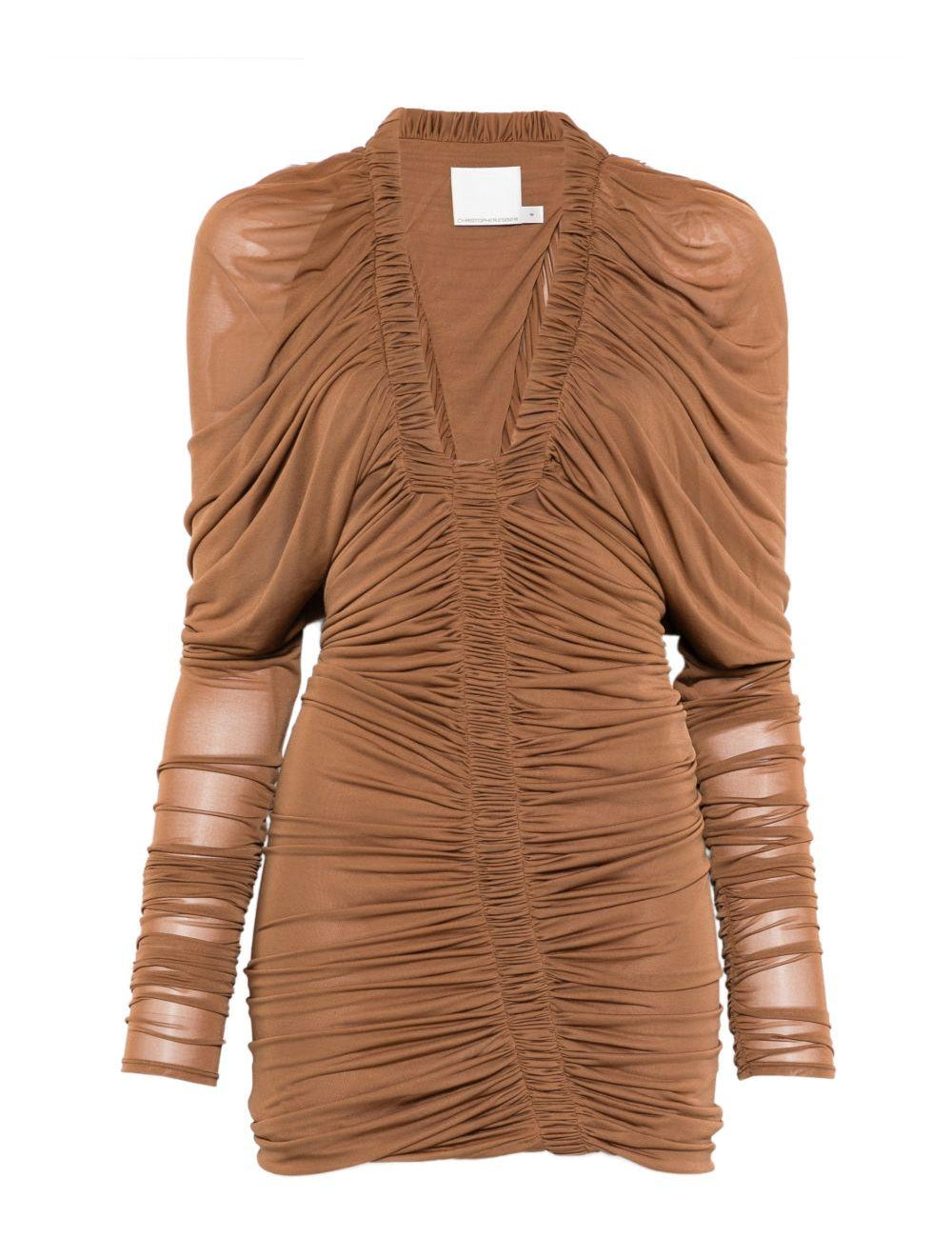 Abito mini a maniche lunghe orion in beige Christopher esber - donna 