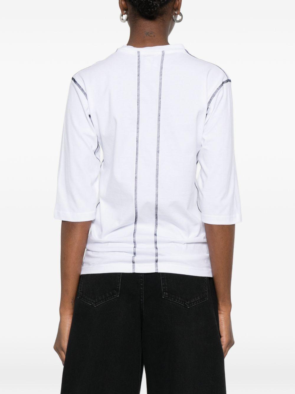 T-shirt con impunture in bianco Gr10k - donna 