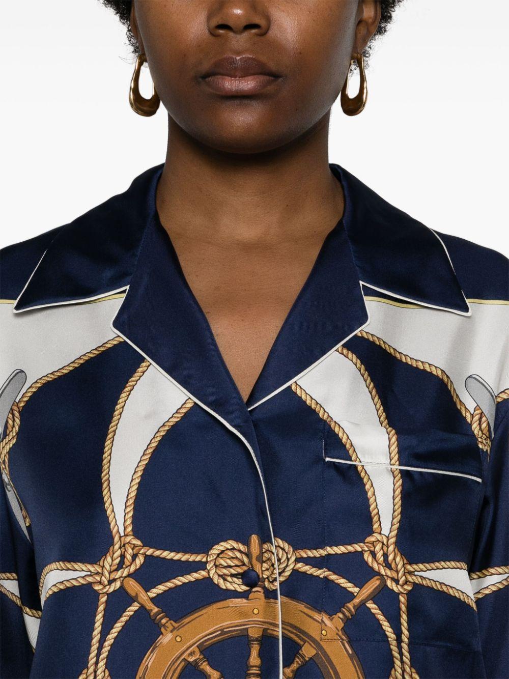 Camicia con stampa grafica in seta multicolore Bally - donna 