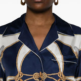 Camicia con stampa grafica in seta multicolore Bally - donna 