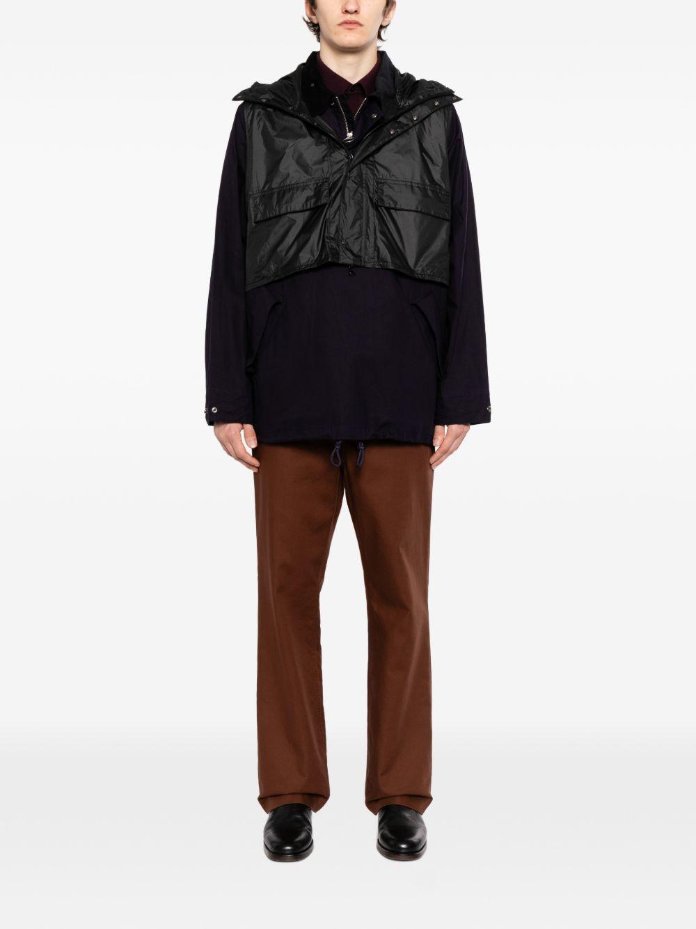 Giacca smock con cappuccio in nero Barbour x kaptain sunshine - uomo 