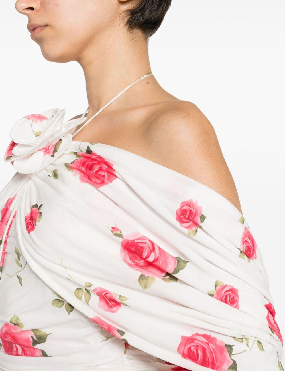 Mini abito con stampa floreale in bianco - donna 