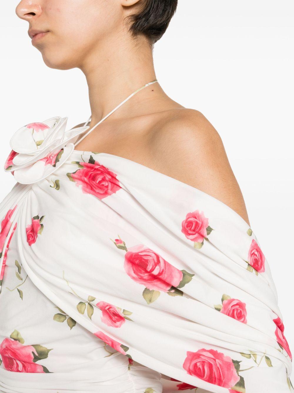 Mini abito con stampa floreale in bianco - donna 