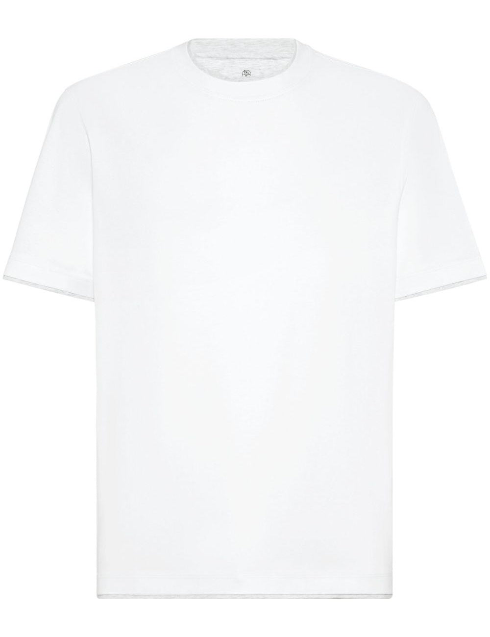 T-shirt a maniche corte in bianco Brunello cucinelli - uomo 