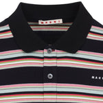 Polo a righe con logo multicolore 