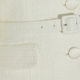 Abito midi plissettato con cintura in grigio 
