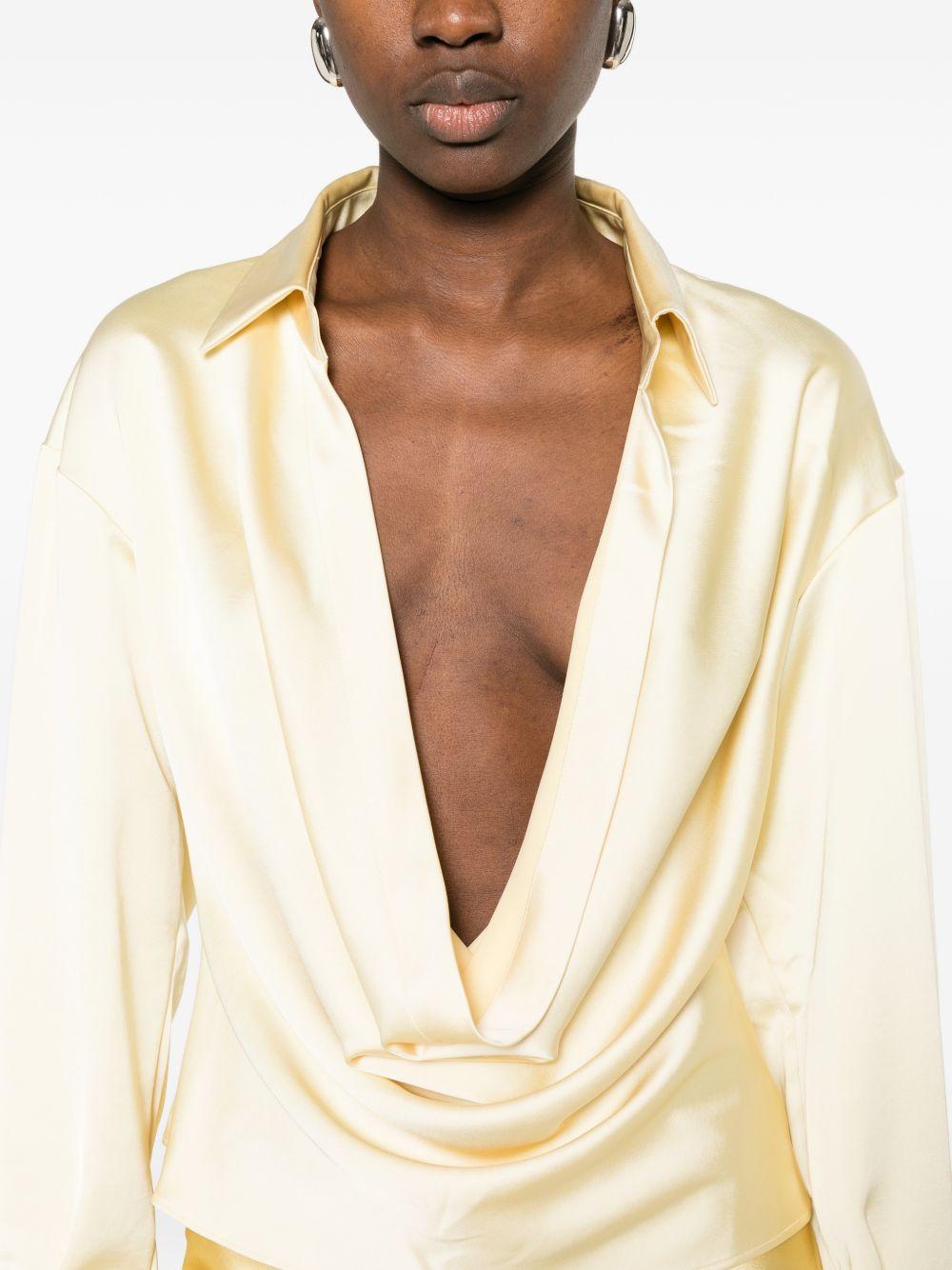 Blusa drappeggiata in giallo chiaro the andamane - donna 