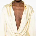 Blusa drappeggiata in giallo chiaro the andamane - donna 