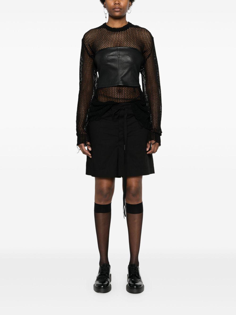 Shorts con pieghe in nero Ann Demeulemeester - donna 