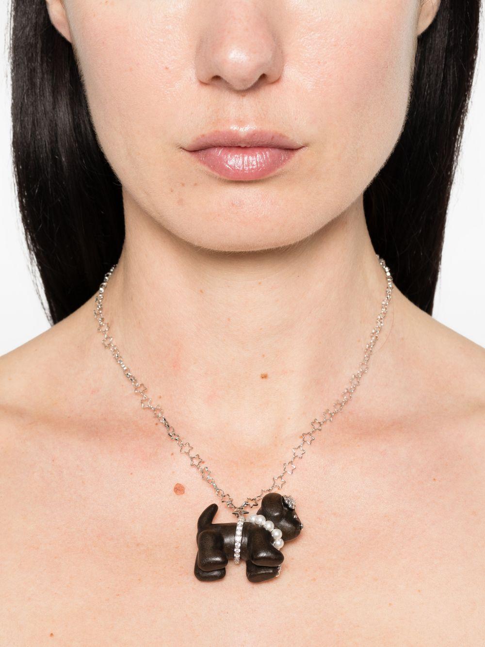 Collana con ciondolo a forma di cane in marrone Yvmin - donna 
