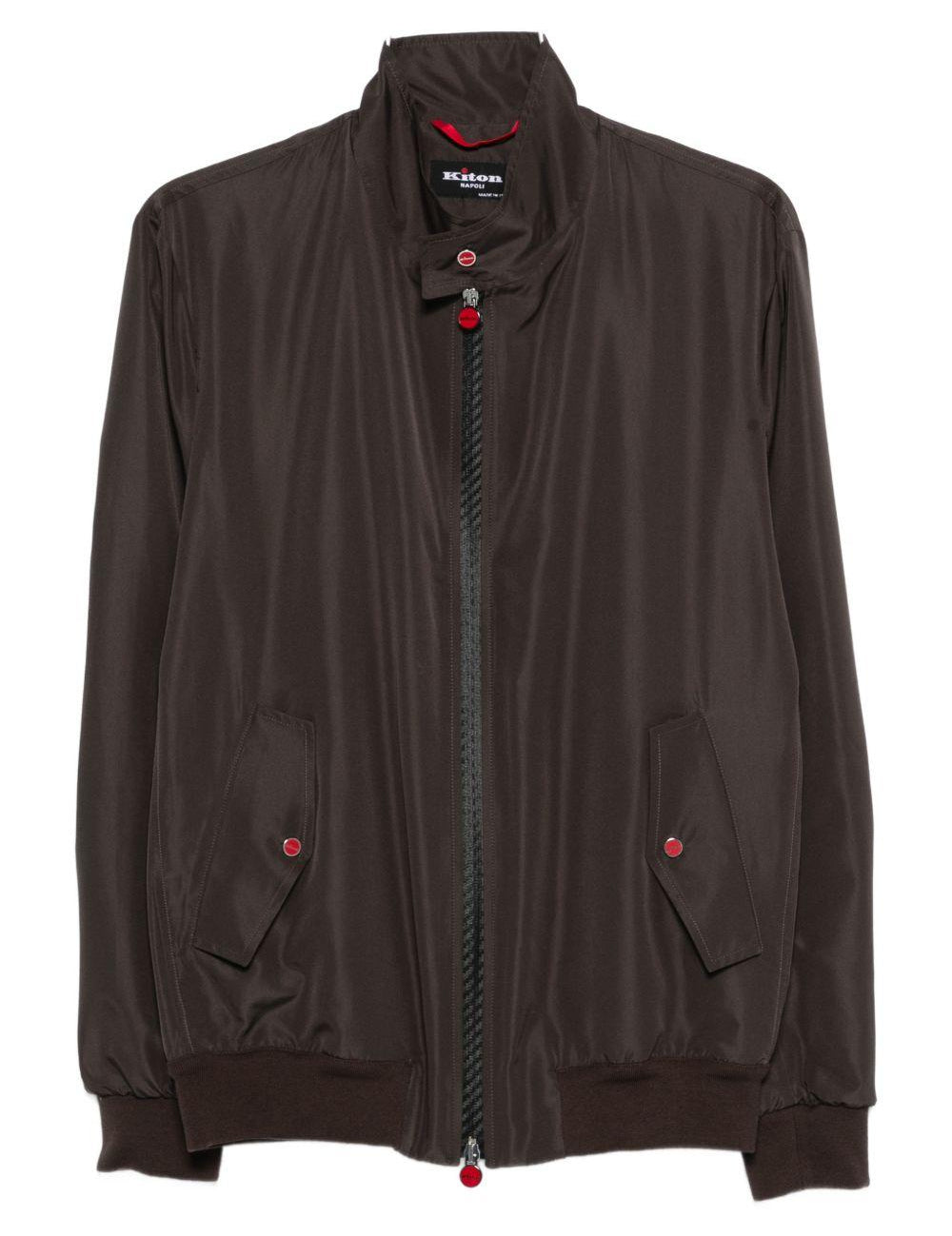 Giacca con zip in marrone Kiton - uomo 